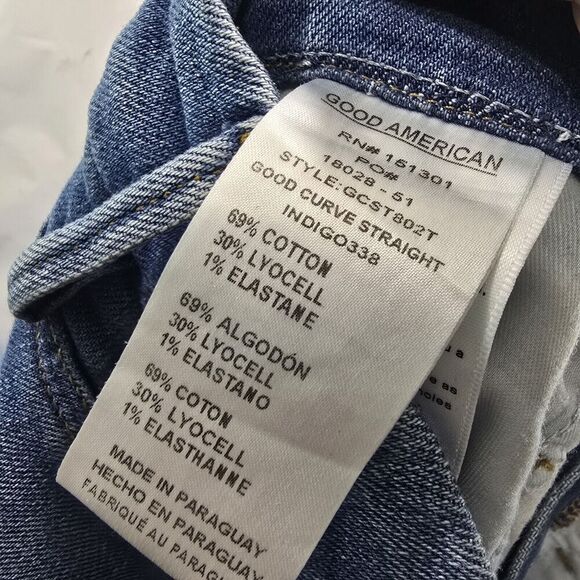 Good American Jeans Womens 2 Good Curve Straight Denim High Rise Crop Indigo - Picture 9 of 11